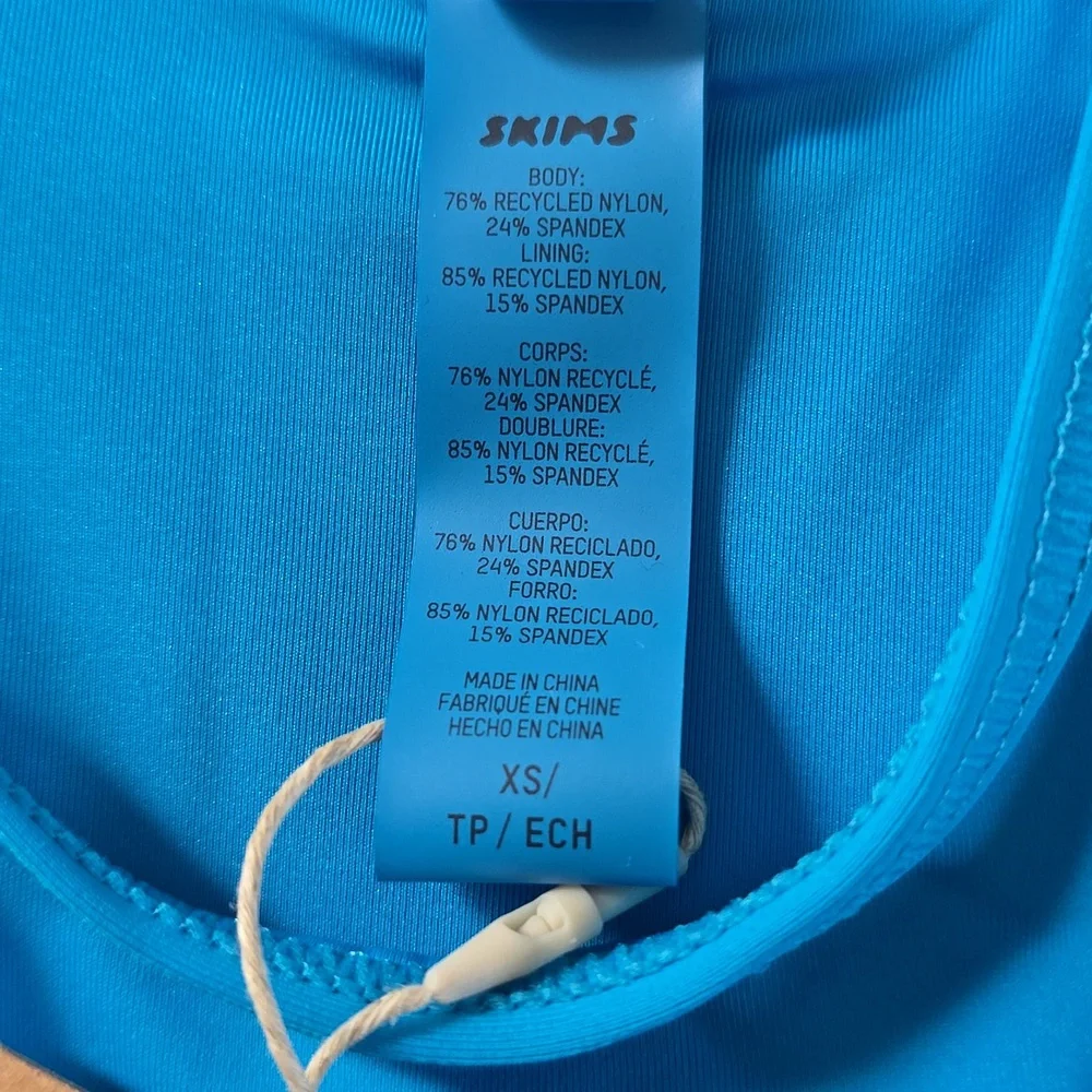 SKIMS Recycled Swim HighNeck Racerback Top Size:XS Turquoise